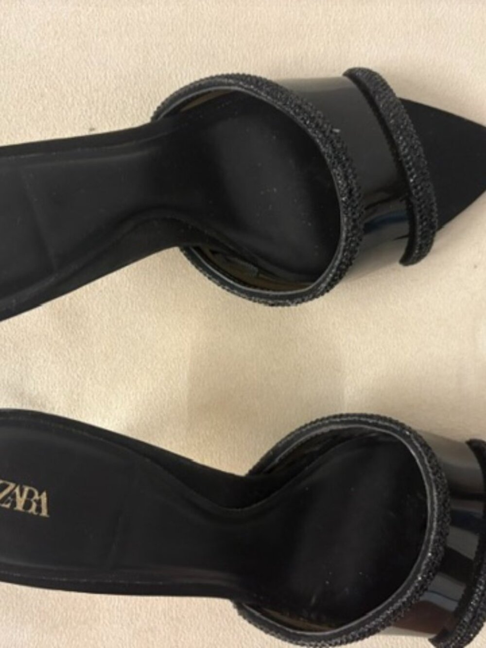 Zara - black sandals slides, rare ones - Sz.8 - Picture 2 of 2